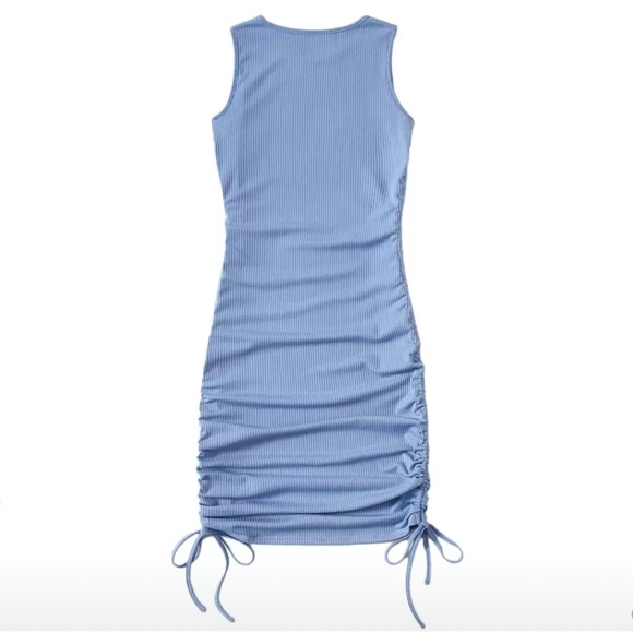 Drawstring Side Rib-knit Bodycon Dress - Picture 4 of 6